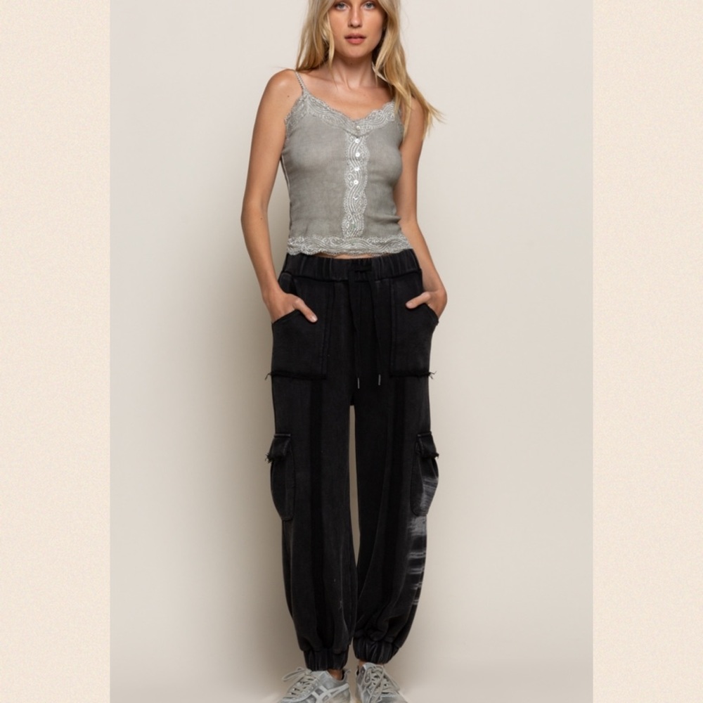 Last New! Black Washed out Oversized Joggers - Picture 3 of 5